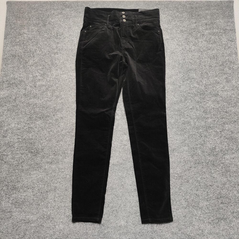 Ann Taylor Pants Womens Tall 10 Black Corduroy High Rise Skinny Dress Workwear